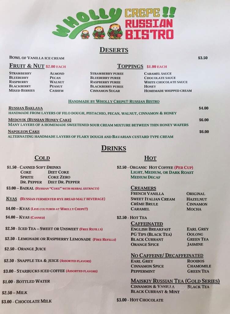 Wholly Crepe Russian Bistro - Tomball, TX menu_pic