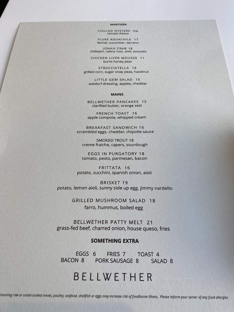 Bellwether - Long island City, NY menu_pic