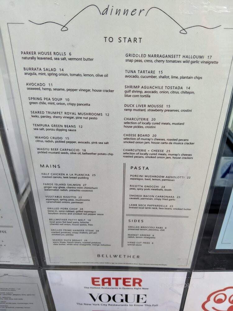 Bellwether - Long island City, NY menu_pic
