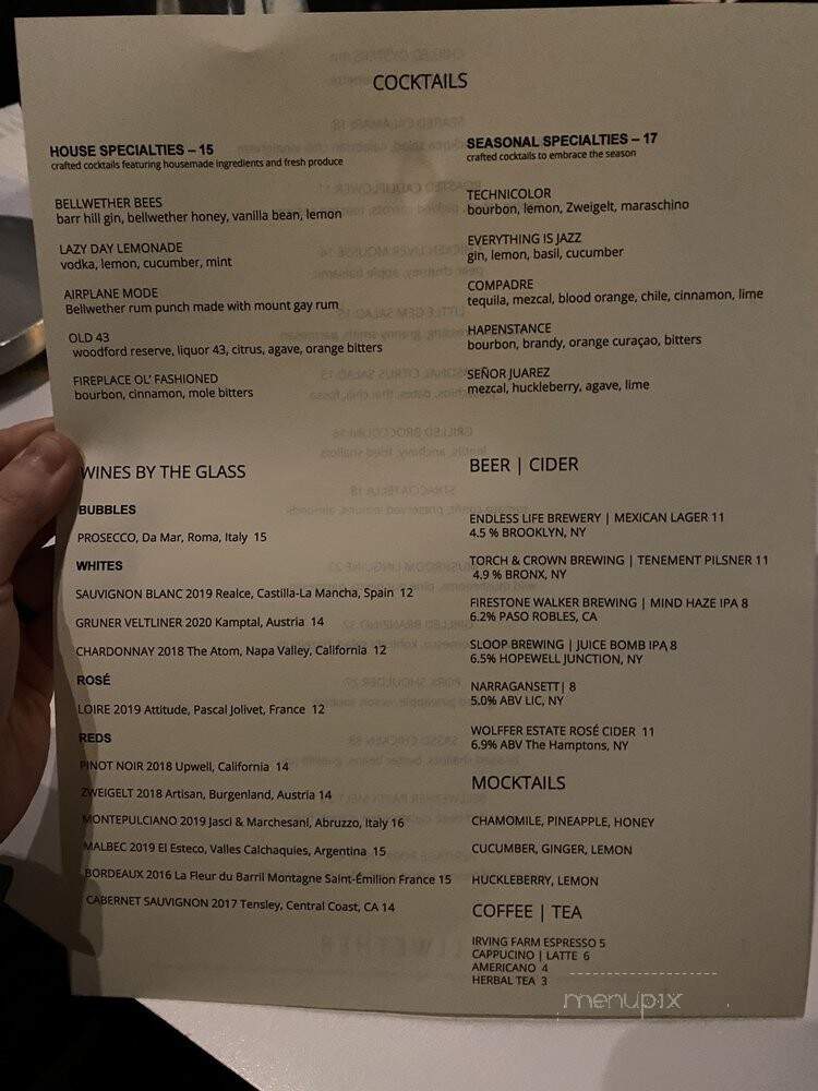 Bellwether - Long island City, NY menu_pic