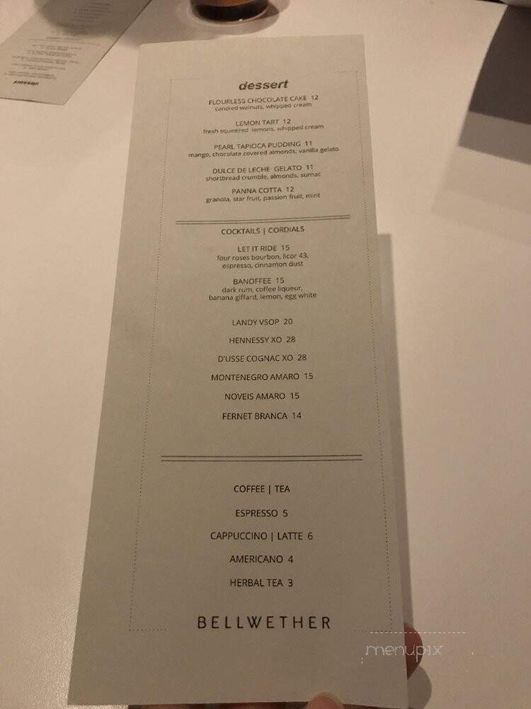 Bellwether - Long island City, NY menu_pic