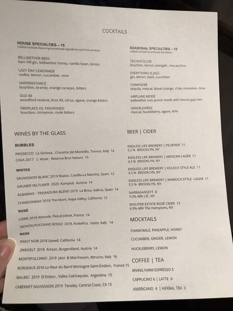 Bellwether - Long island City, NY menu_pic