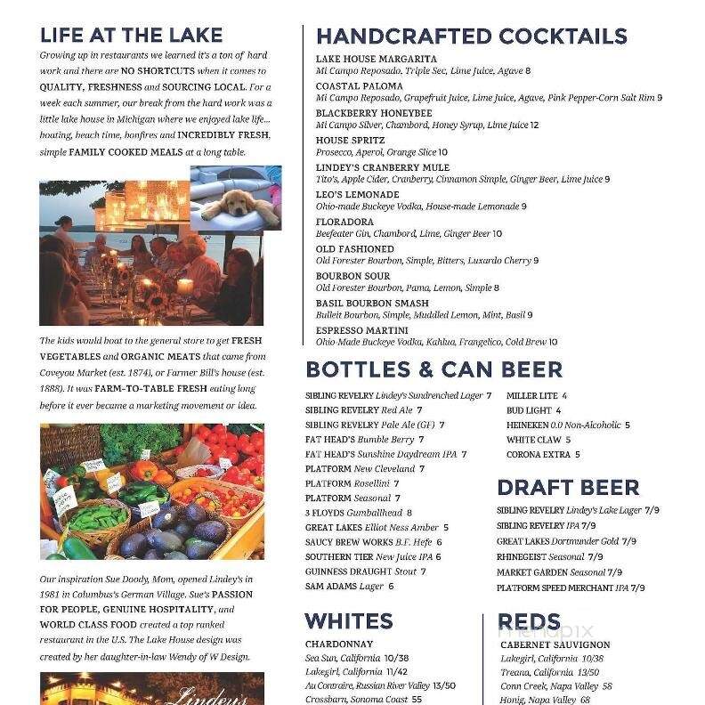Lindey's Lake House -- Flats East Bank - Cleveland, OH menu_pic