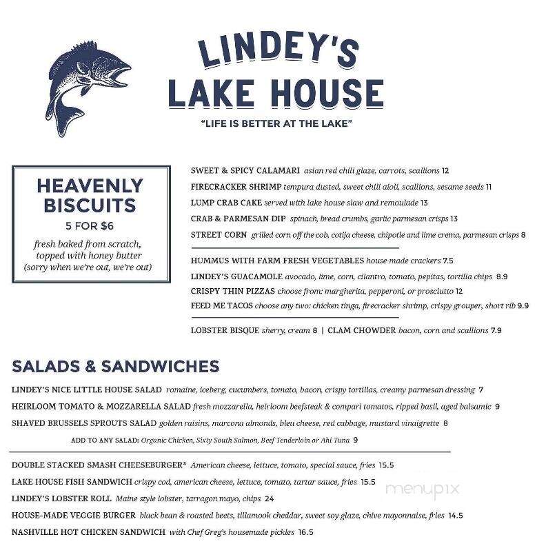 Lindey's Lake House -- Flats East Bank - Cleveland, OH menu_pic