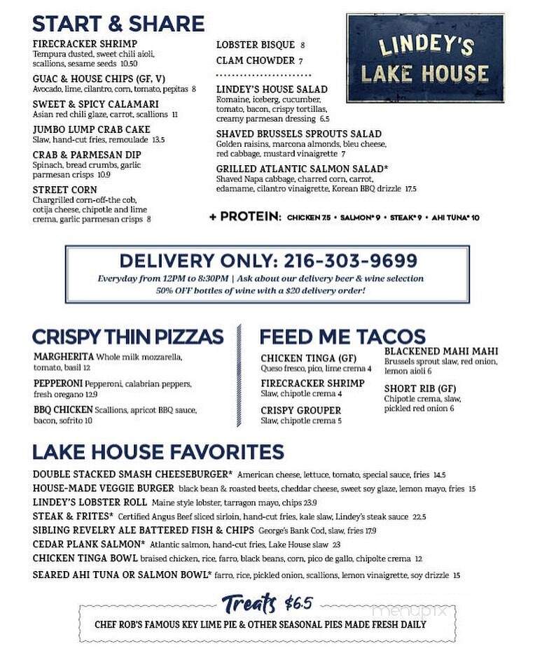 Lindey's Lake House -- Flats East Bank - Cleveland, OH menu_pic