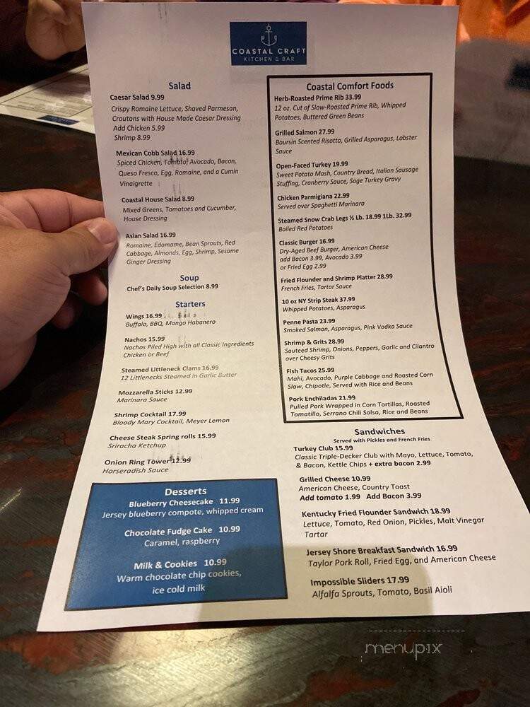 Coastal Craft Kitchen & Bar - Atlantic City, NJ menu_pic
