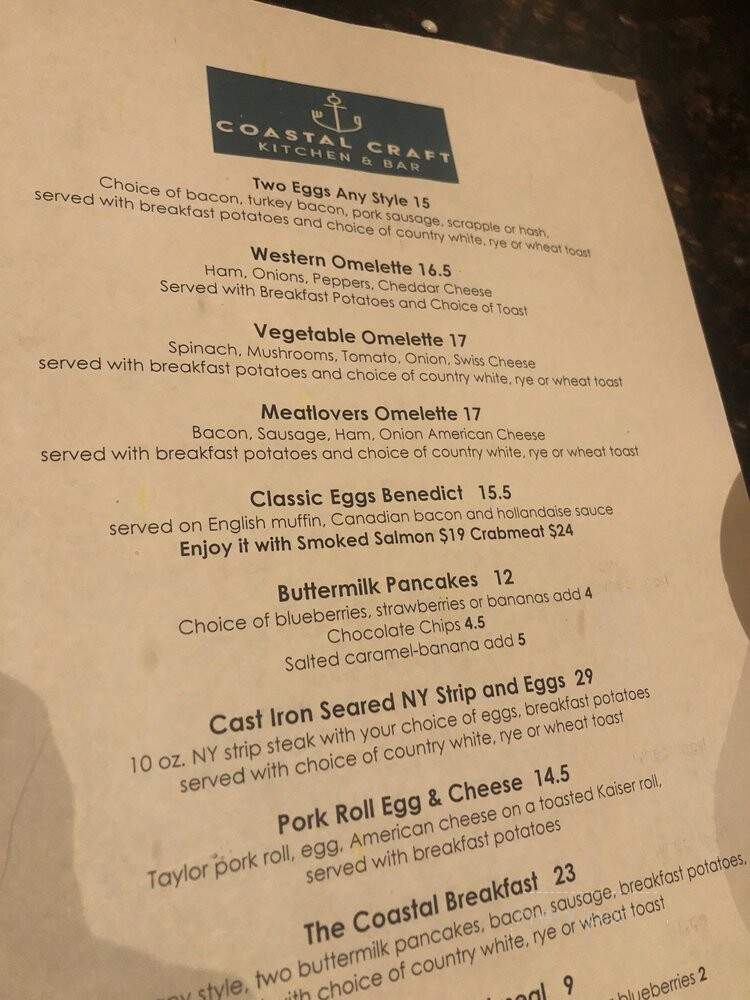 Coastal Craft Kitchen & Bar - Atlantic City, NJ menu_pic