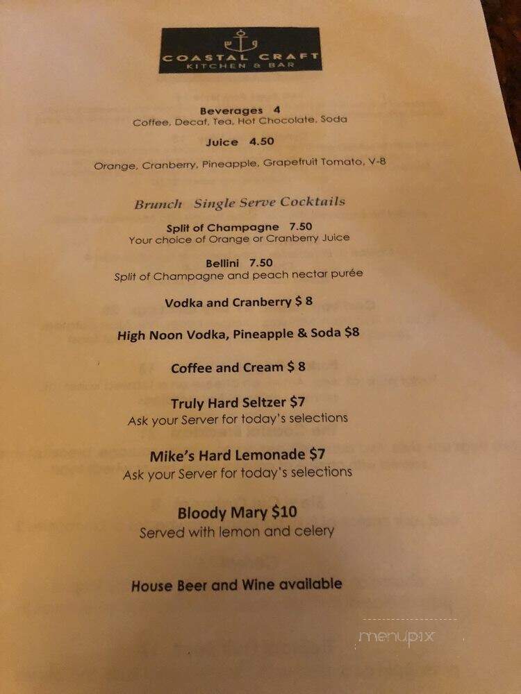 Coastal Craft Kitchen & Bar - Atlantic City, NJ menu_pic