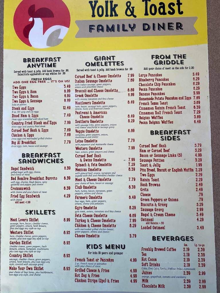 Yolk & Toast Family Diner - Roseville, MI menu_pic
