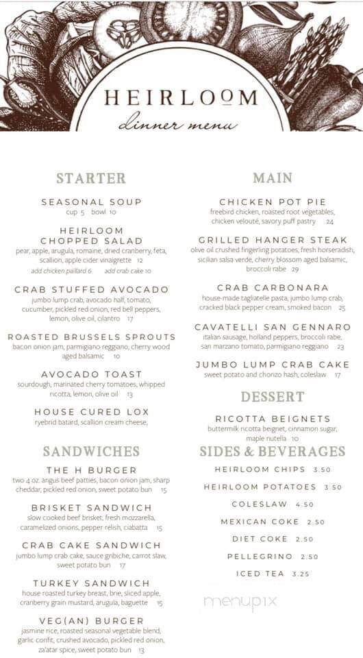 Heirloom Doylestown - Doylestown, PA menu_pic