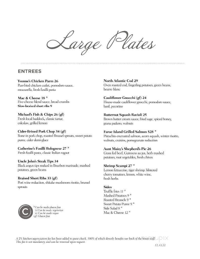 Cheever Tavern - Norwell, MA menu_pic