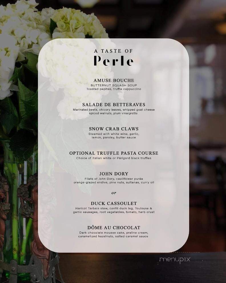 Perle Restaurant - Pasadena, CA menu_pic