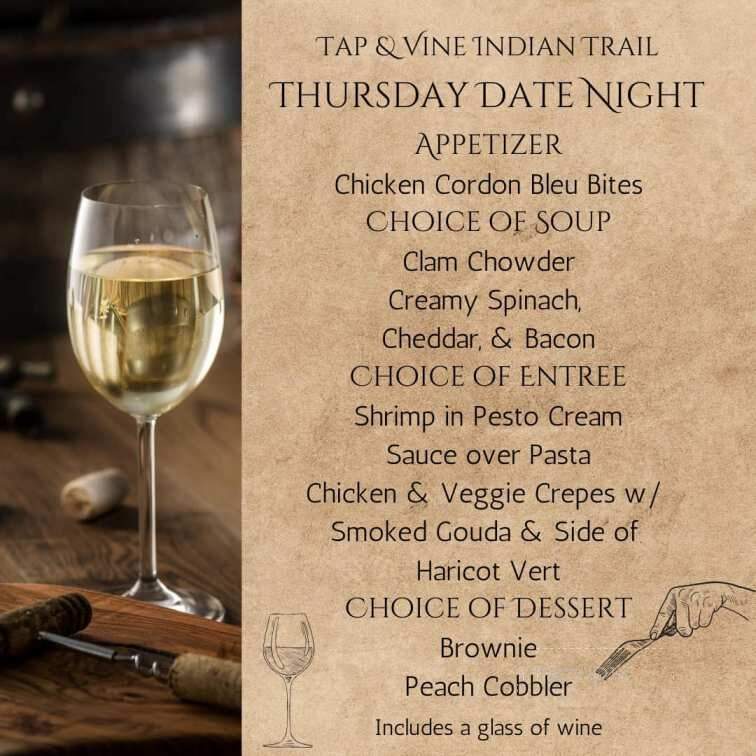 Tap and Vine - Indian Trail, NC menu_pic