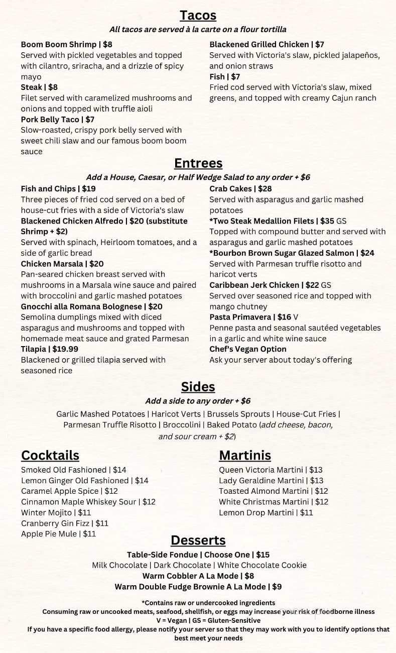 Tap and Vine - Indian Trail, NC menu_pic