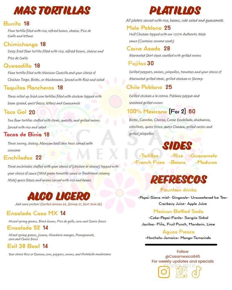 Casa Mexico - Hopewell Junction, NY menu_pic