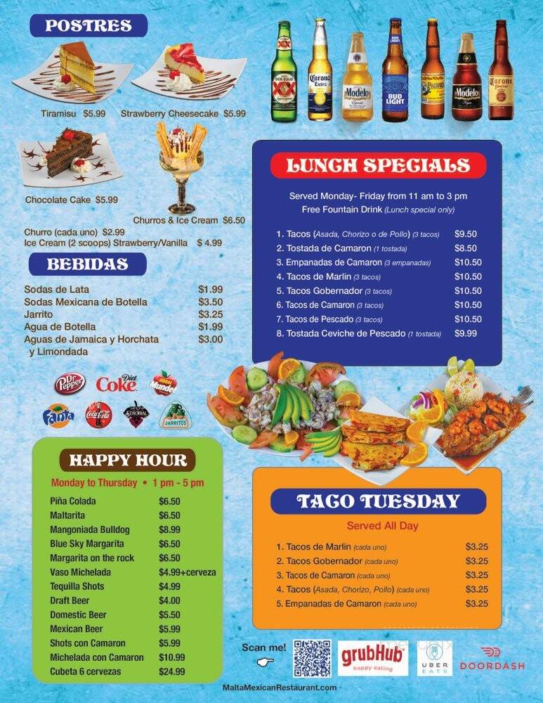 Malta Mexican Seafood & Cantina - Orange, CA menu_pic