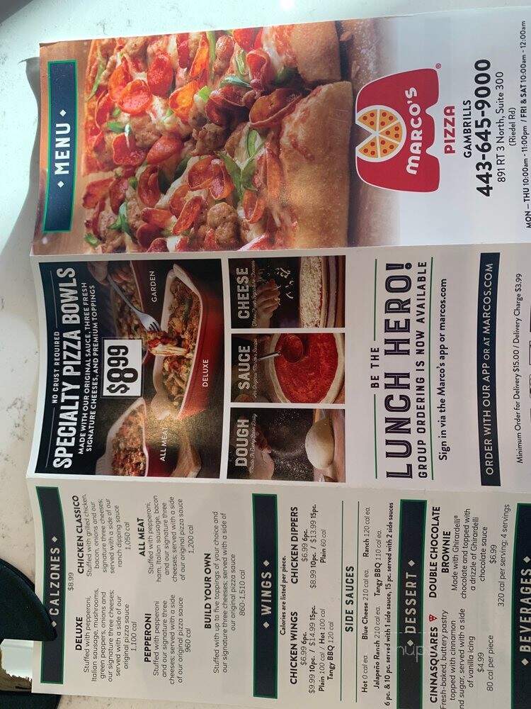 Marco's Pizza - Gambrills, MD menu_pic