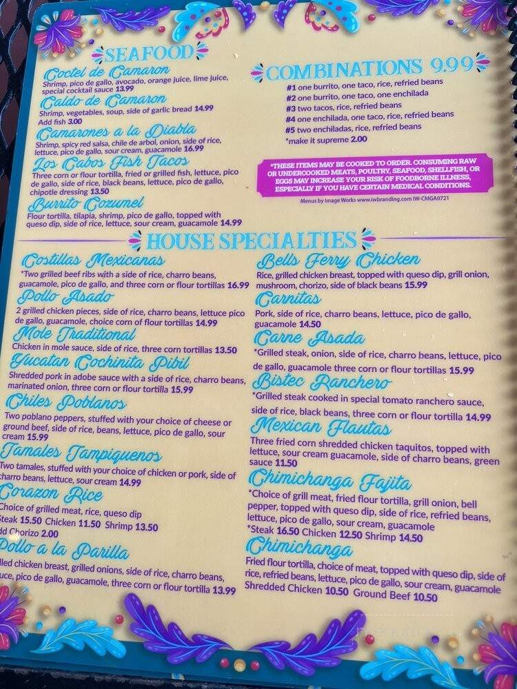 Corazon Mexicano Cantina - Marietta, GA menu_pic