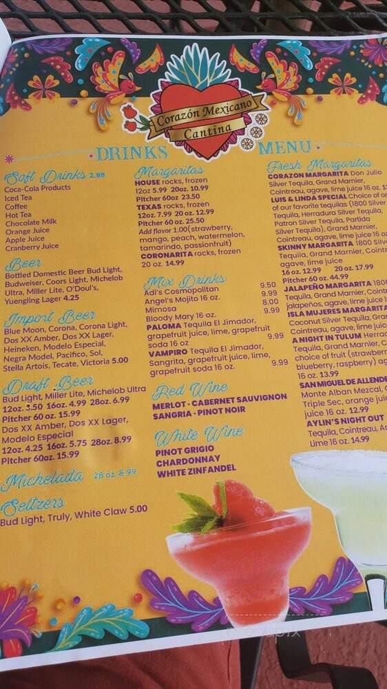 Corazon Mexicano Cantina - Marietta, GA menu_pic