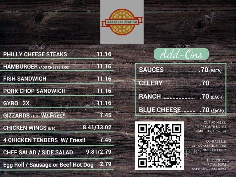 441 pizza station - Lake City, FL menu_pic