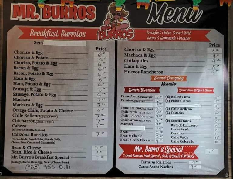 MR Burros - Yuma, AZ menu_pic