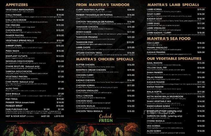 Curry Mantra - Orangeville, ON menu_pic