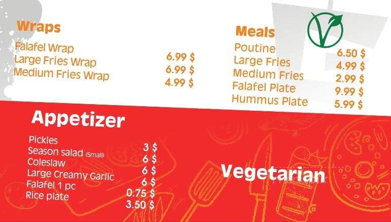 Shawarma G - Guelph, ON menu_pic