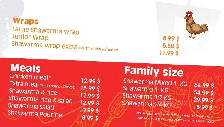 Shawarma G - Guelph, ON menu_pic