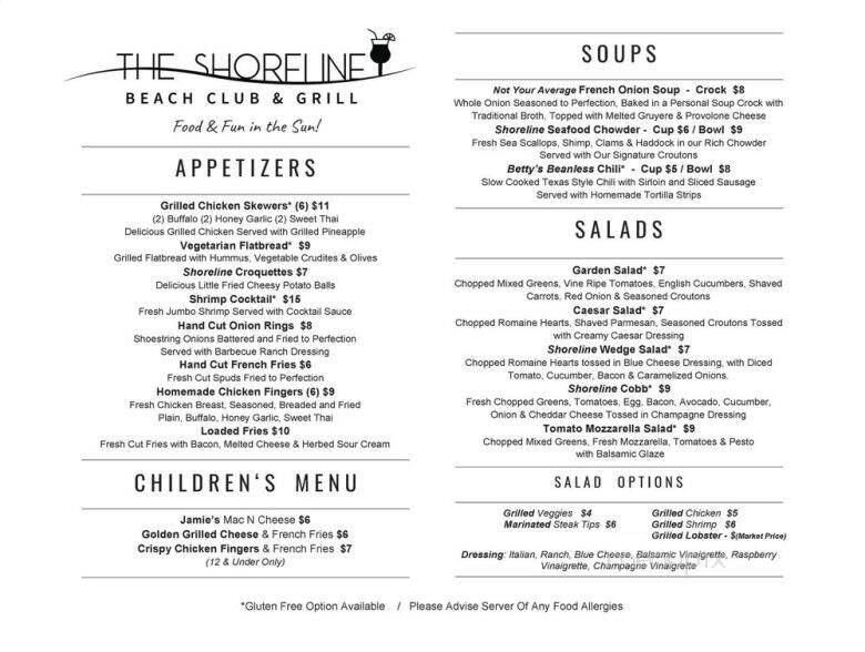 Shoreline Beach Club - Tyngsborough, MA menu_pic
