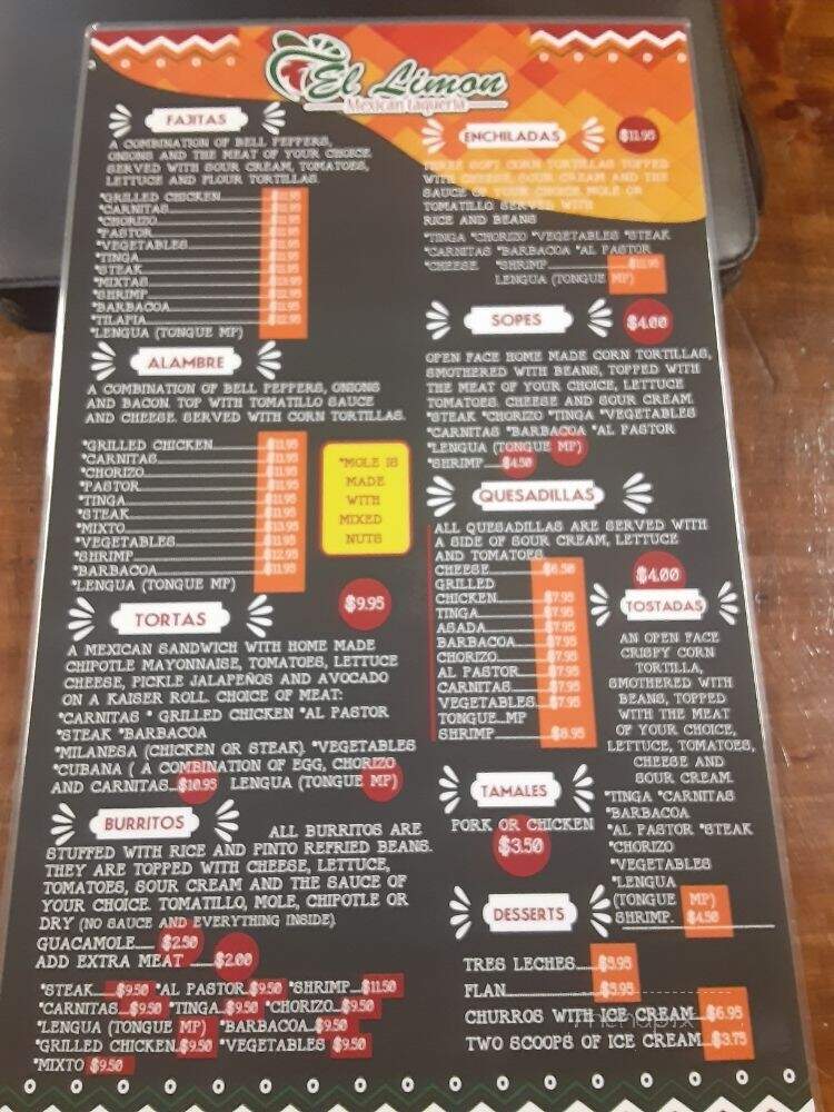 El Limon - Downingtown, PA menu_pic