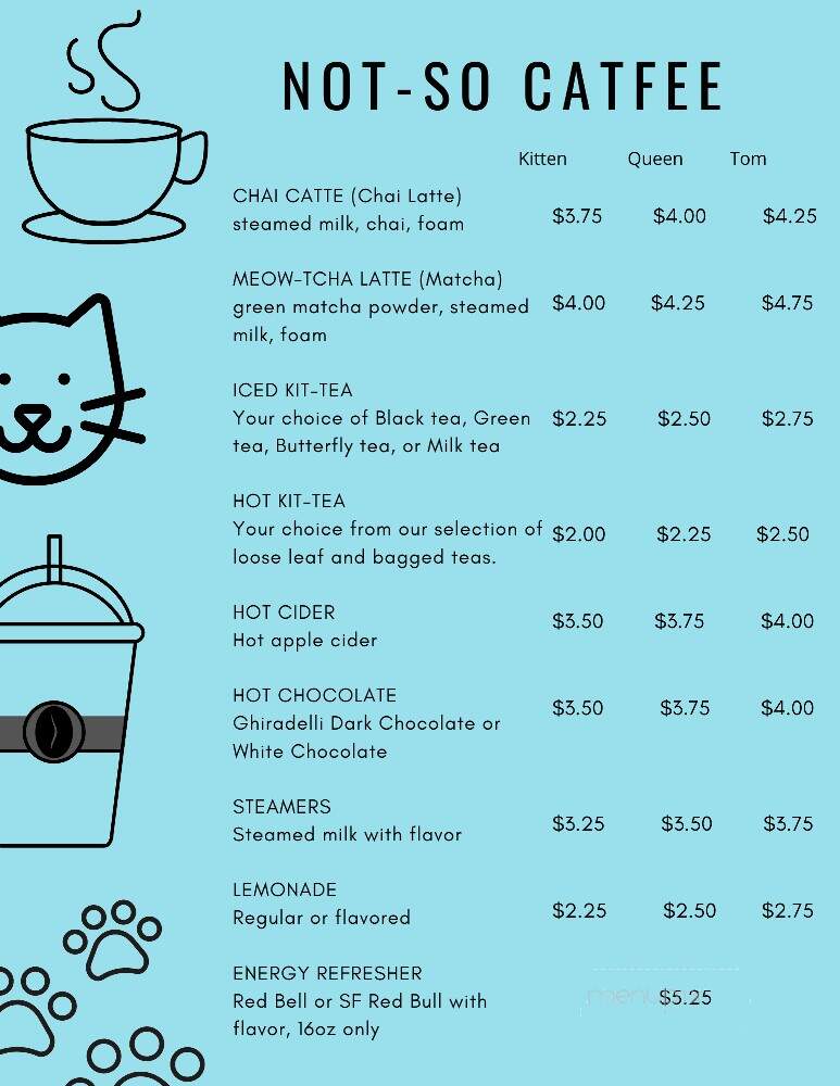 Cattfeinated Cat Cafe - Greensburg, PA menu_pic