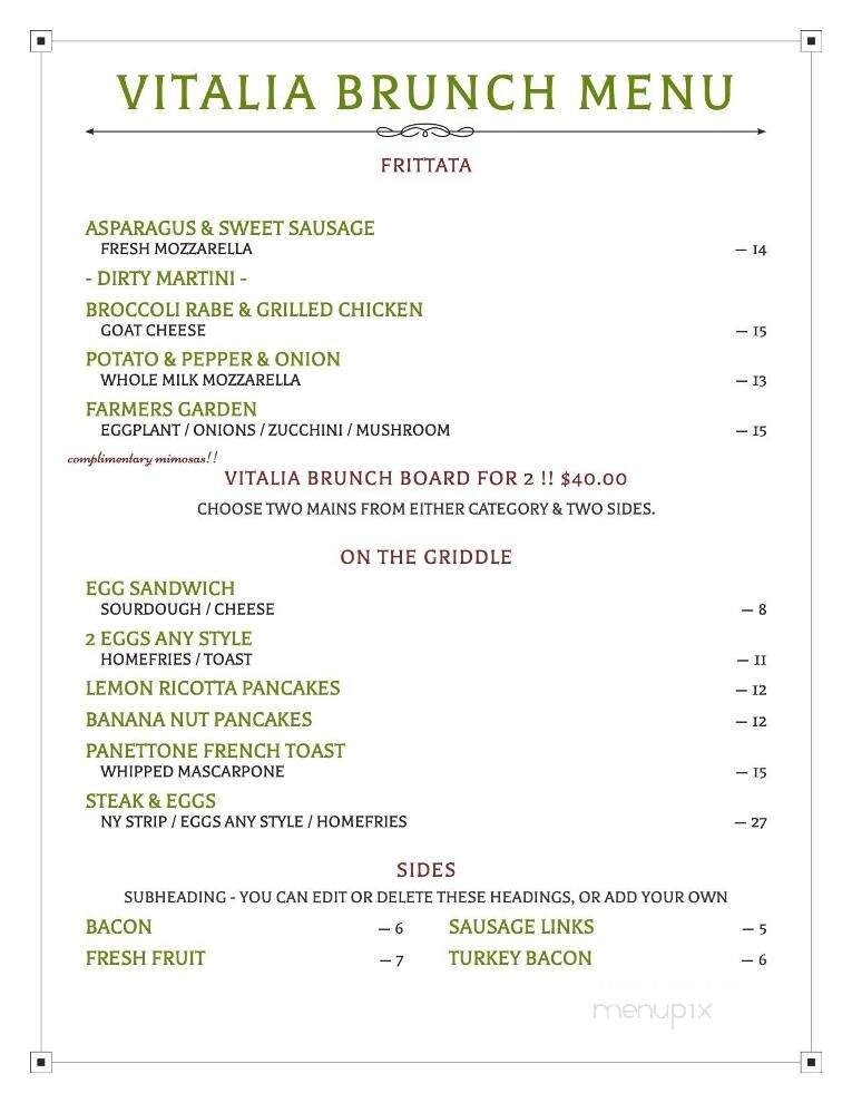 Vitalia Restaurant - Staten Island, NY menu_pic
