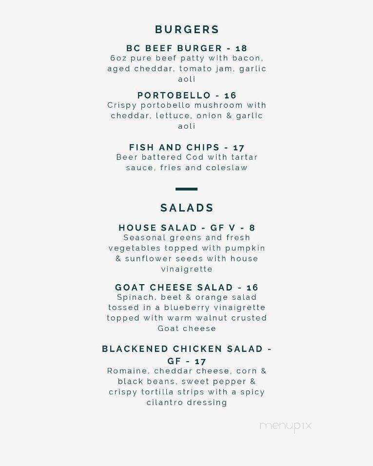 Brick Alley Bistro - Aldergrove, BC menu_pic