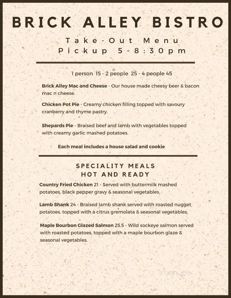Brick Alley Bistro - Aldergrove, BC menu_pic