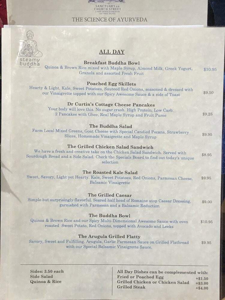 Steamy Buddha Cafe - Ellsworth, ME menu_pic