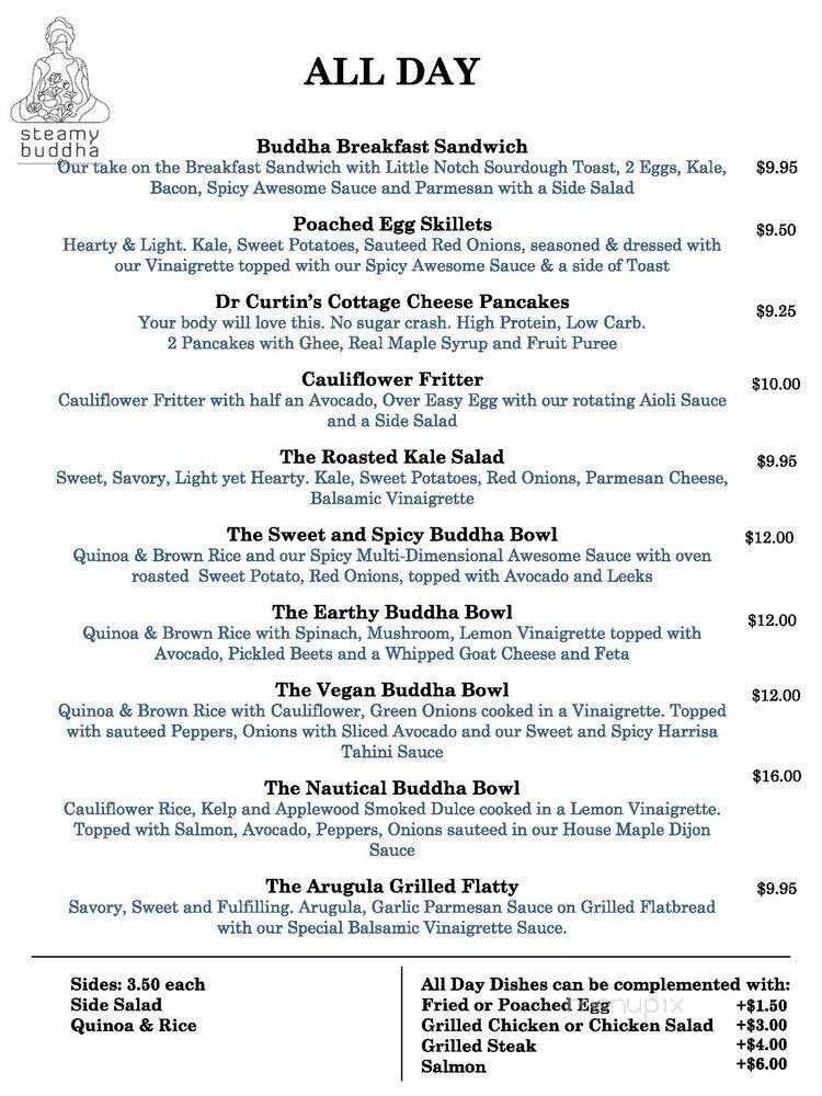 Steamy Buddha Cafe - Ellsworth, ME menu_pic