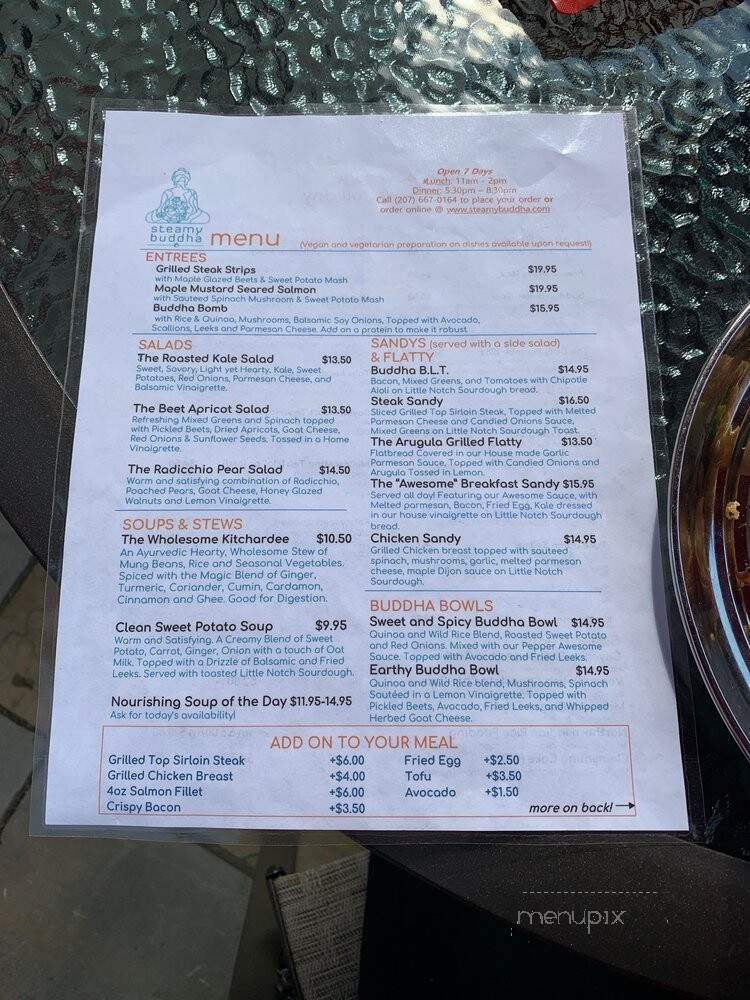 Steamy Buddha Cafe - Ellsworth, ME menu_pic