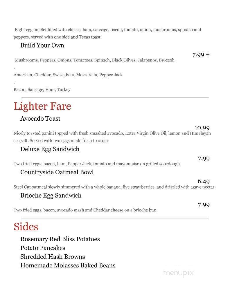 The Table Family Diner - Uxbridge, MA menu_pic