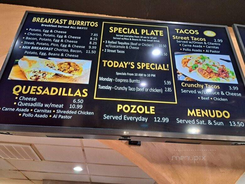 Taco Exxpress - Rocklin, CA menu_pic