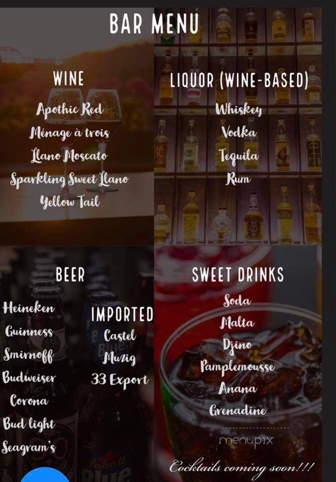 Vizo's African Bar & Restaurant - Lubbock, TX menu_pic
