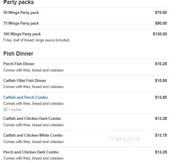 Zeb's Chicken Shack - Fort Wayne, IN menu_pic