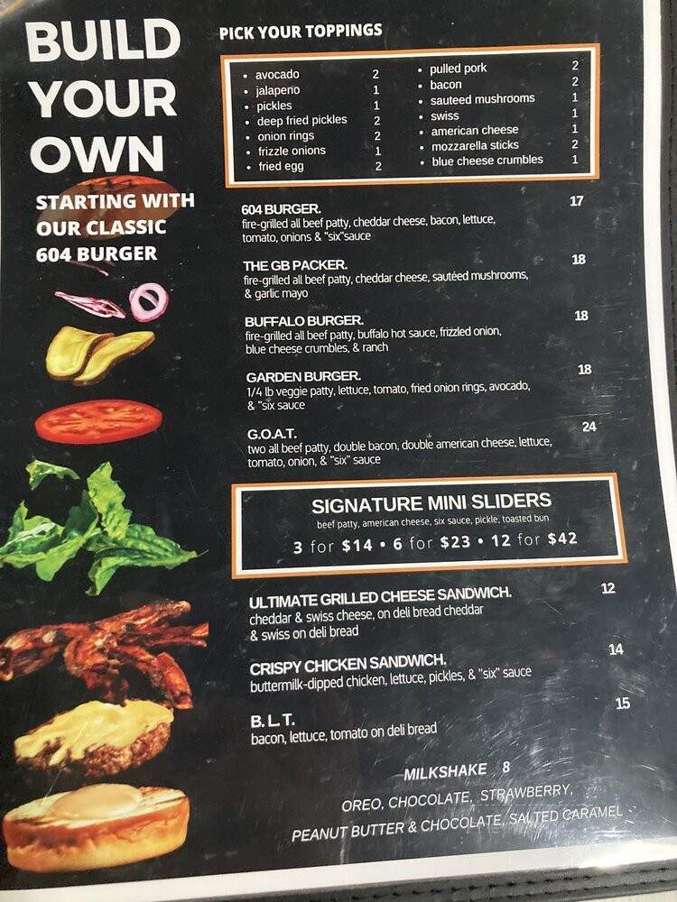 604 Ale House - Schofield Barracks, HI menu_pic