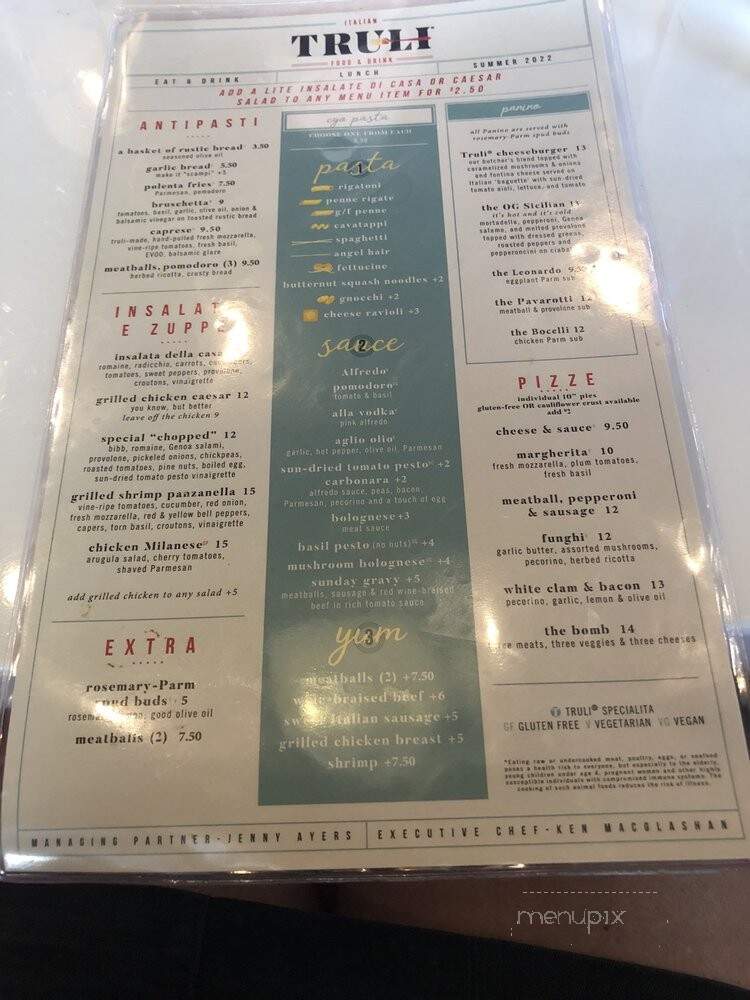 Truli Italian Food & Drink - Coconut Creek, FL menu_pic