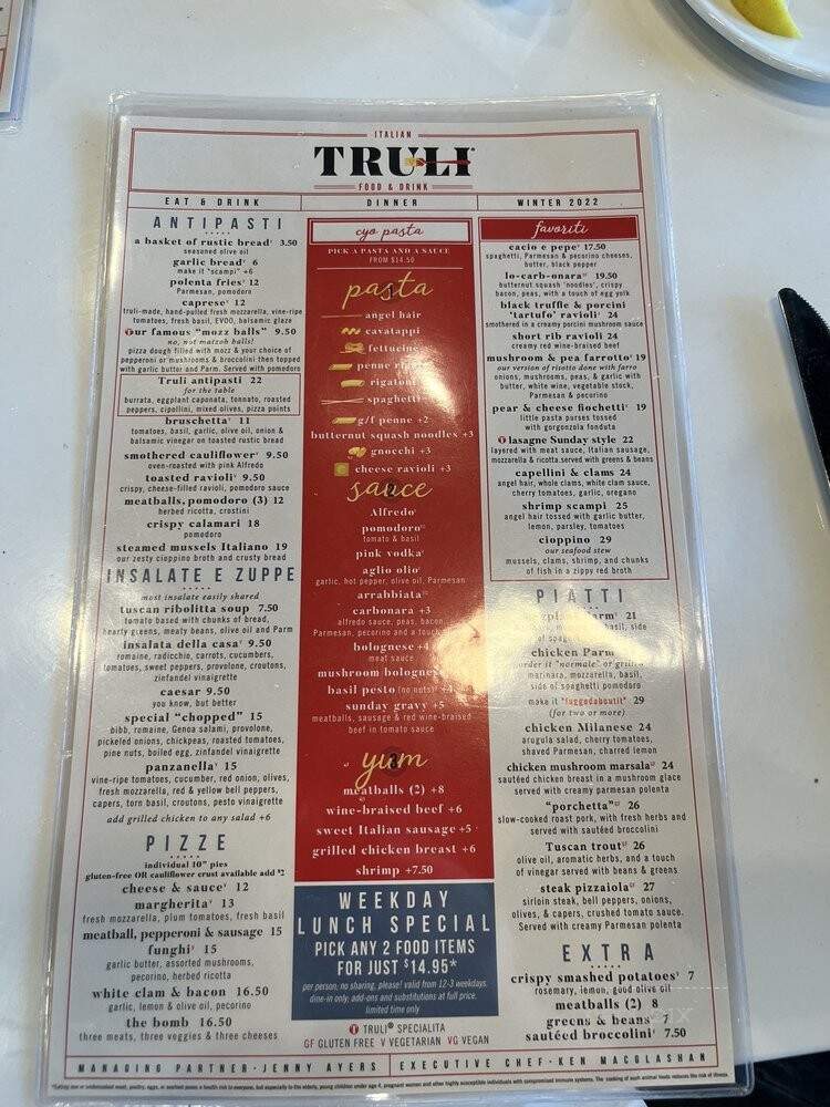 Truli Italian Food & Drink - Coconut Creek, FL menu_pic
