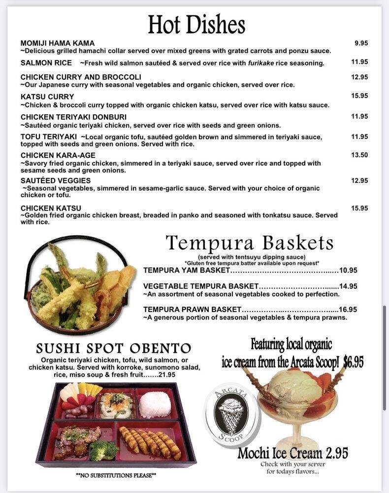 Sushi Spot - Eureka, CA menu_pic