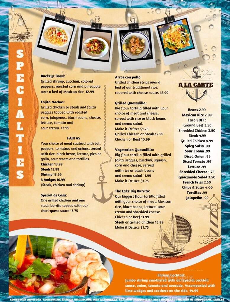 Buckeye Lake Margaritas - Buckeye Lake, OH menu_pic