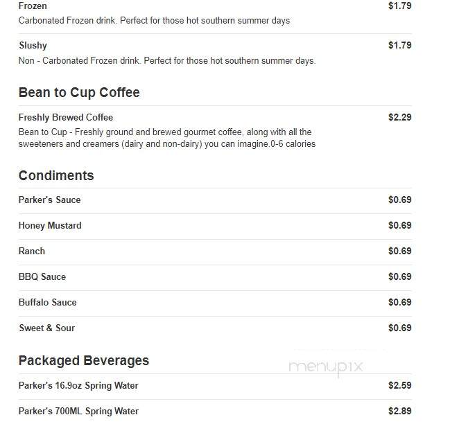 Parker's Kitchen - North Charleston, SC menu_pic