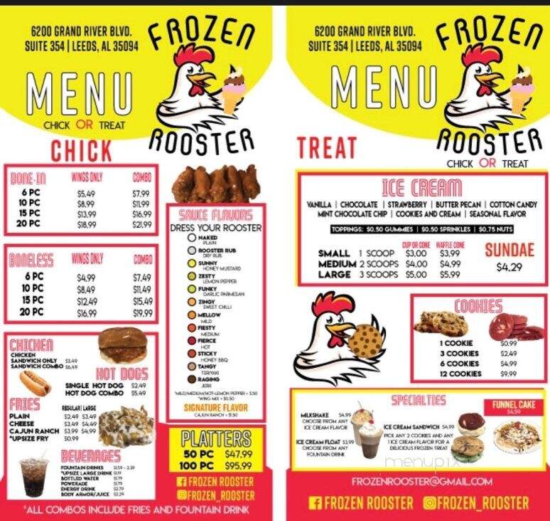 Frozen Rooster - Hampton, GA menu_pic
