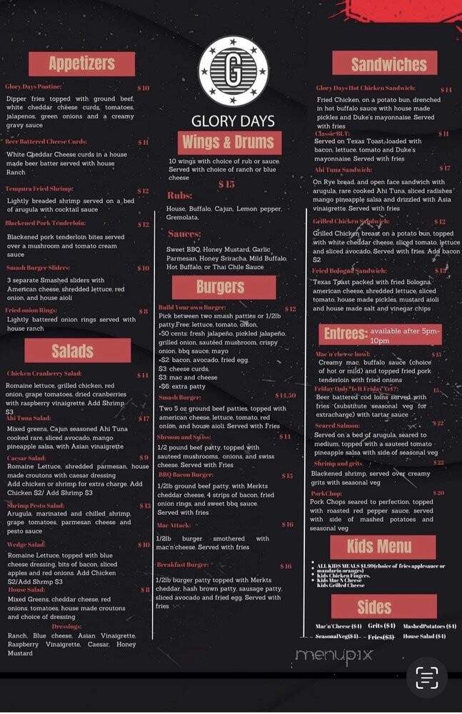 Glory Days - Plainfield, IL menu_pic
