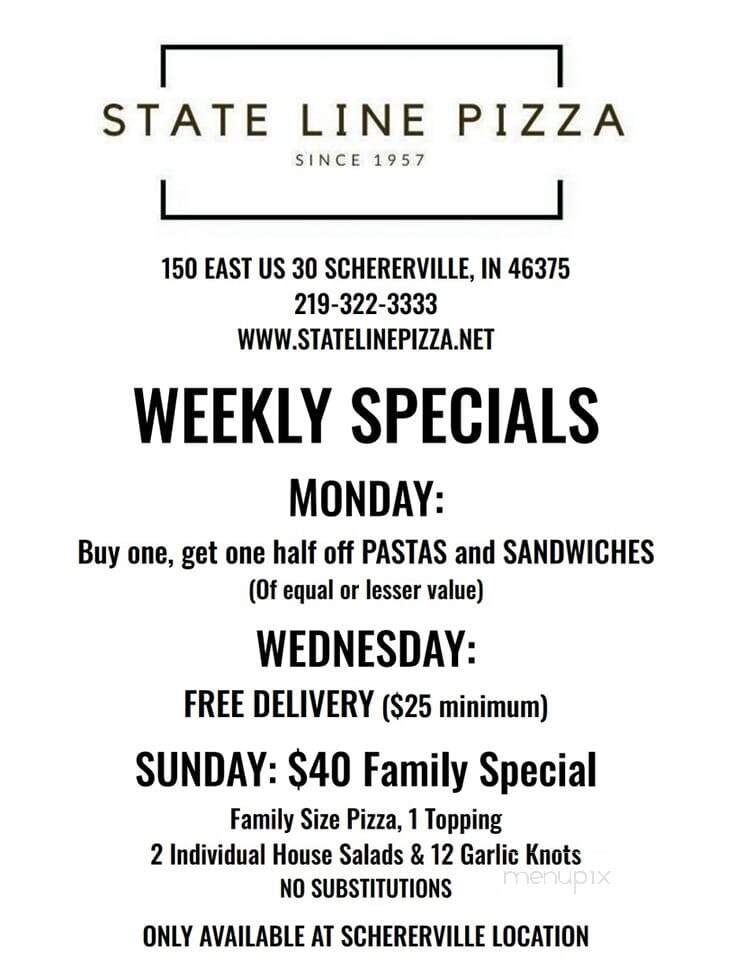 State Line Pizza - Schererville, IN